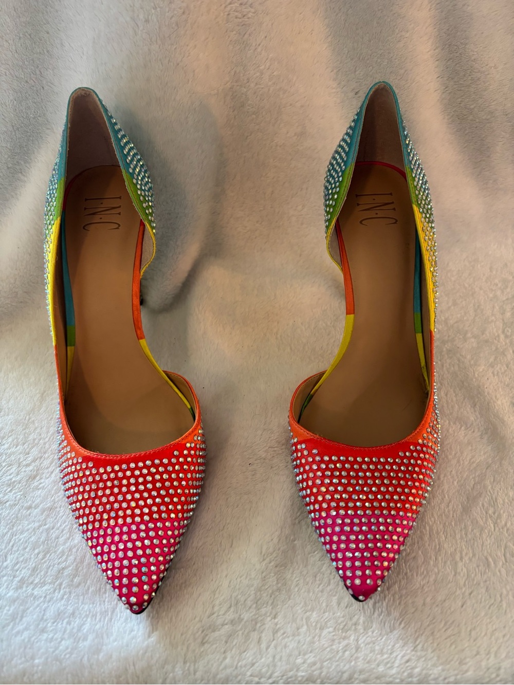 INC International Concepts Multicolor Crystal-Embellished Kenjay heels